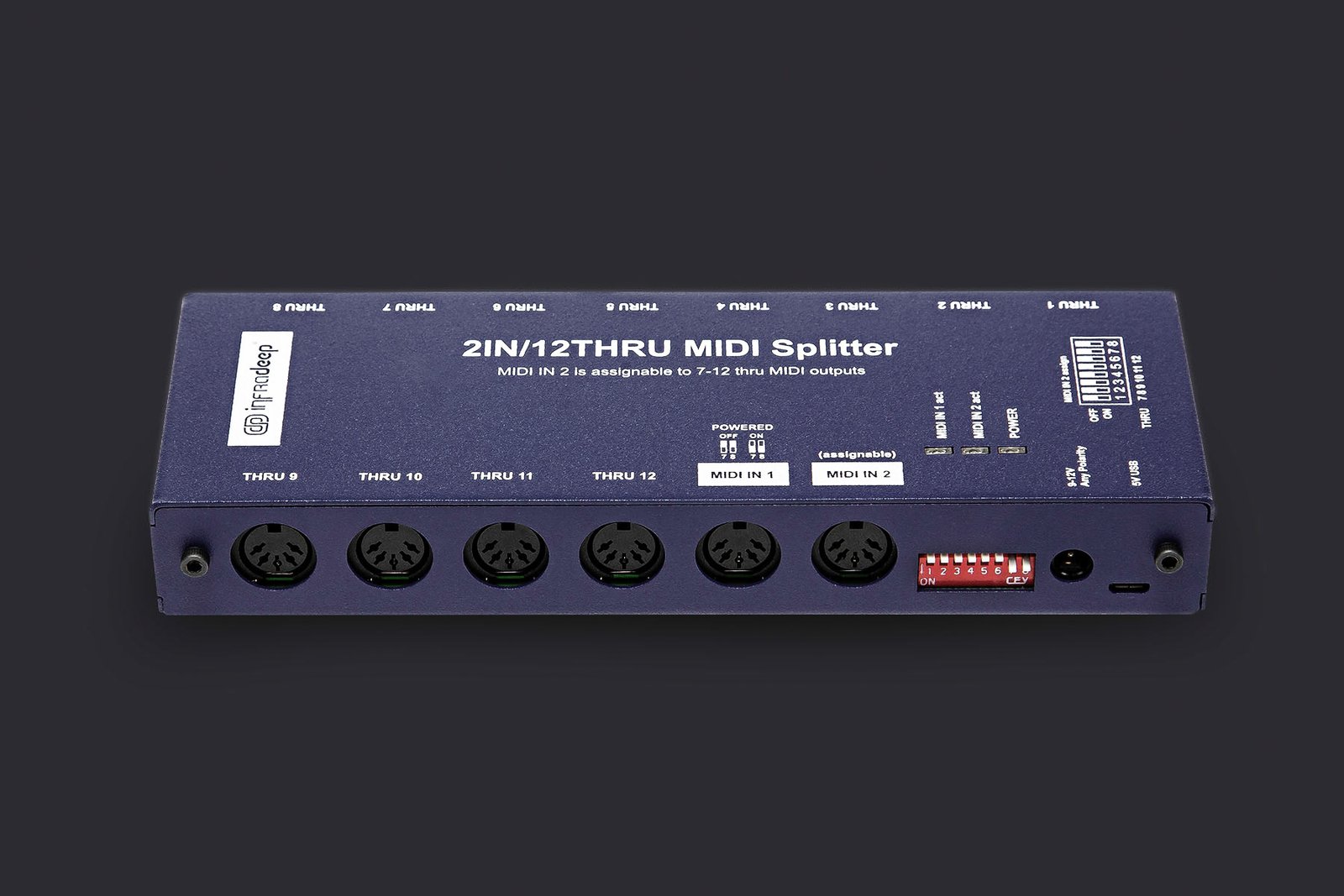 MIDI Splitter 2in-12out-bl